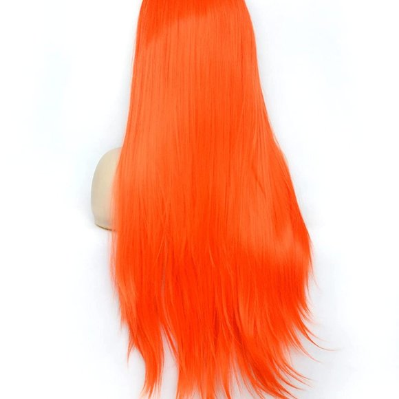 Orange Wigs Neon Orange Wig Lace Wig - Picture 1 of 3